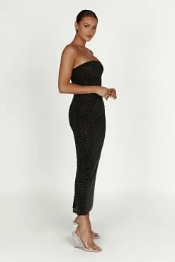 BSD Waverly Strapless Diamante Midi Dress - Black -Meshki Shop 20230209 meshki ecomm zora katie13107