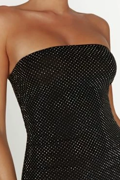 BSD Waverly Strapless Diamante Midi Dress - Black -Meshki Shop 20230209 meshki ecomm zora katie13145