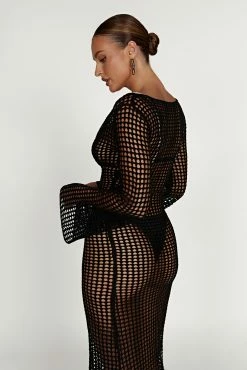BSD Murphy Long Sleeve Crochet Maxi Dress - Black 15 BSD Murphy Long Sleeve Crochet Maxi Dress - Black -Meshki Shop 20230210 meshki ecomm zora katie 215016