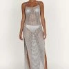 Zelda Sequin Crochet Maxi Dress - Silver -Meshki Shop 20230210 meshki ecomm zora katie 215233