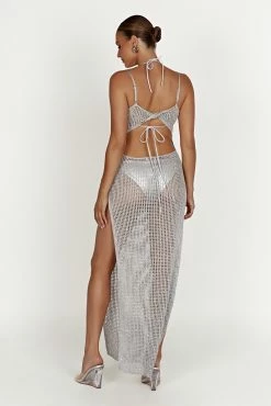 Zelda Sequin Crochet Maxi Dress - Silver 13 Zelda Sequin Crochet Maxi Dress - Silver -Meshki Shop 20230210 meshki ecomm zora katie 215245