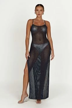 Zelda Sequin Crochet Maxi Dress - Midnight Navy 14 Zelda Sequin Crochet Maxi Dress - Midnight Navy -Meshki Shop 20230210 meshki ecomm zora katie 215275