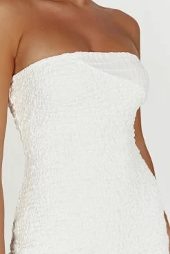 Gemina Textured Strapless Mini Dress - White -Meshki Shop 20230210 meshki ecomm zora katie 215420