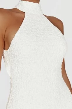 Yuki Textured Halter Mini Dress - White 11 Yuki Textured Halter Mini Dress - White -Meshki Shop 20230210 meshki ecomm zora katie 215467