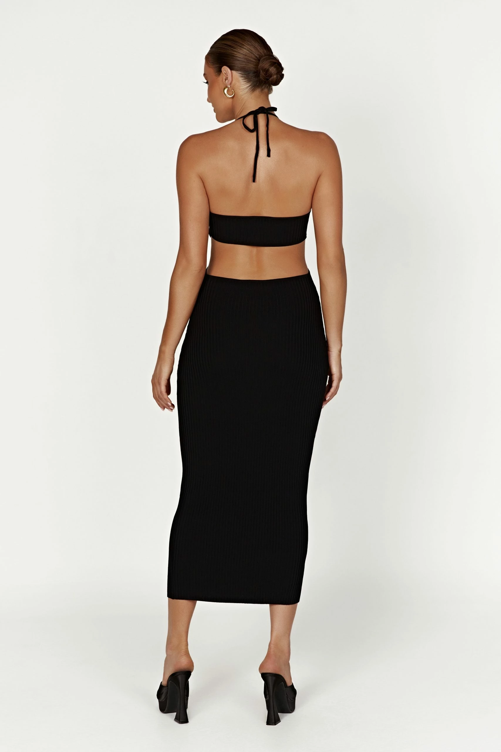 Morgan Halter Knit Midi Dress - Black 7 Morgan Halter Knit Midi Dress - Black - Image 5