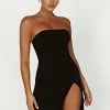 Rachel Crepe Bandeau Thigh Split Mini Dress - Black 2 Rachel Crepe Bandeau Thigh Split Mini Dress - Black -Meshki Shop 20230216 meshki ecomm refresh katie0562