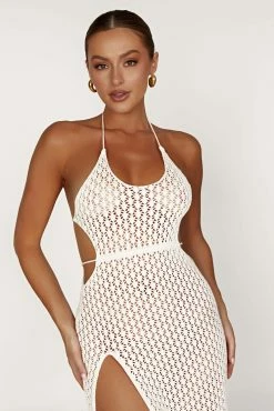Sky Malia Cut Out Crochet Maxi Dress - Cream -Meshki Shop 20230216 meshki ecomm refresh katie0974