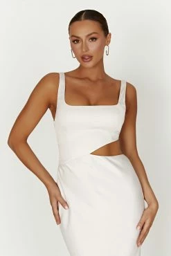 Gianna Maxi Dress - Silver -Meshki Shop 20230317 meshki ecomm linen katie1648