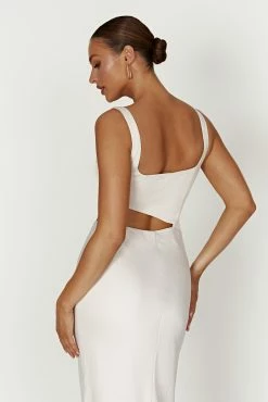 Gianna Maxi Dress - Silver -Meshki Shop 20230317 meshki ecomm linen katie1663