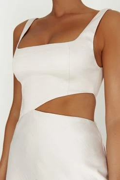 Gianna Maxi Dress - Silver -Meshki Shop 20230317 meshki ecomm linen katie1666