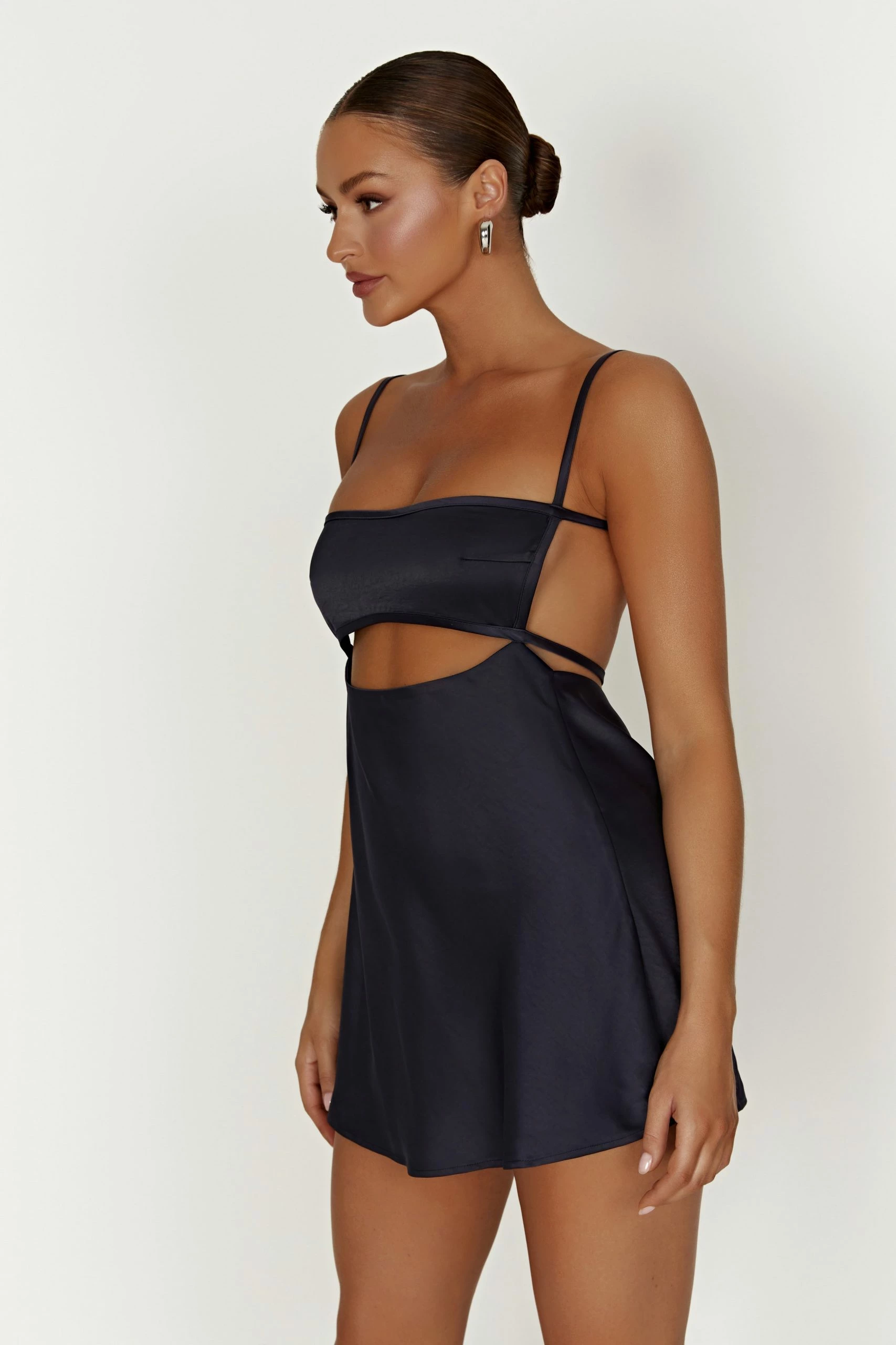 Veda Satin Mini Dress - Midnight Navy 7 Veda Satin Mini Dress - Midnight Navy - Image 5