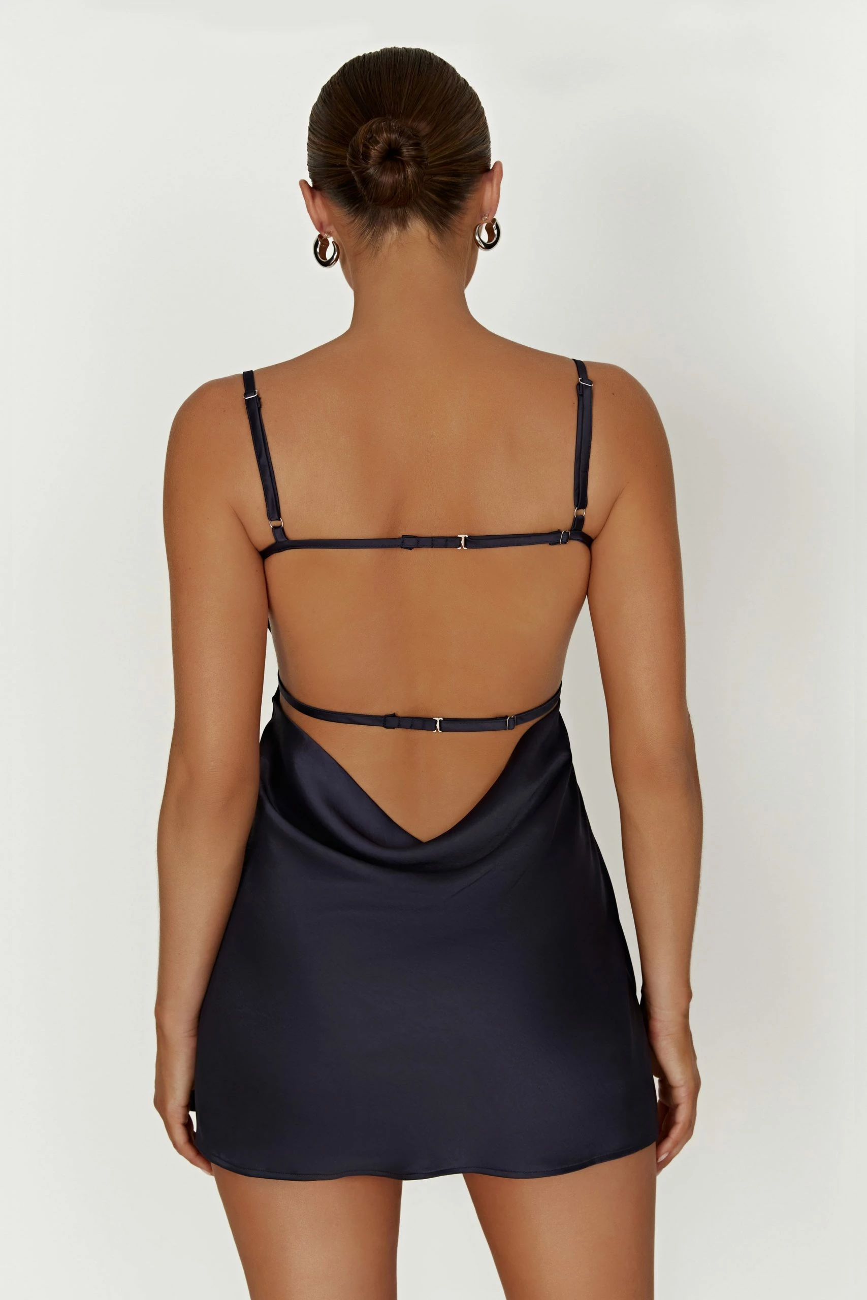 Veda Satin Mini Dress - Midnight Navy 4 Veda Satin Mini Dress - Midnight Navy - Image 2