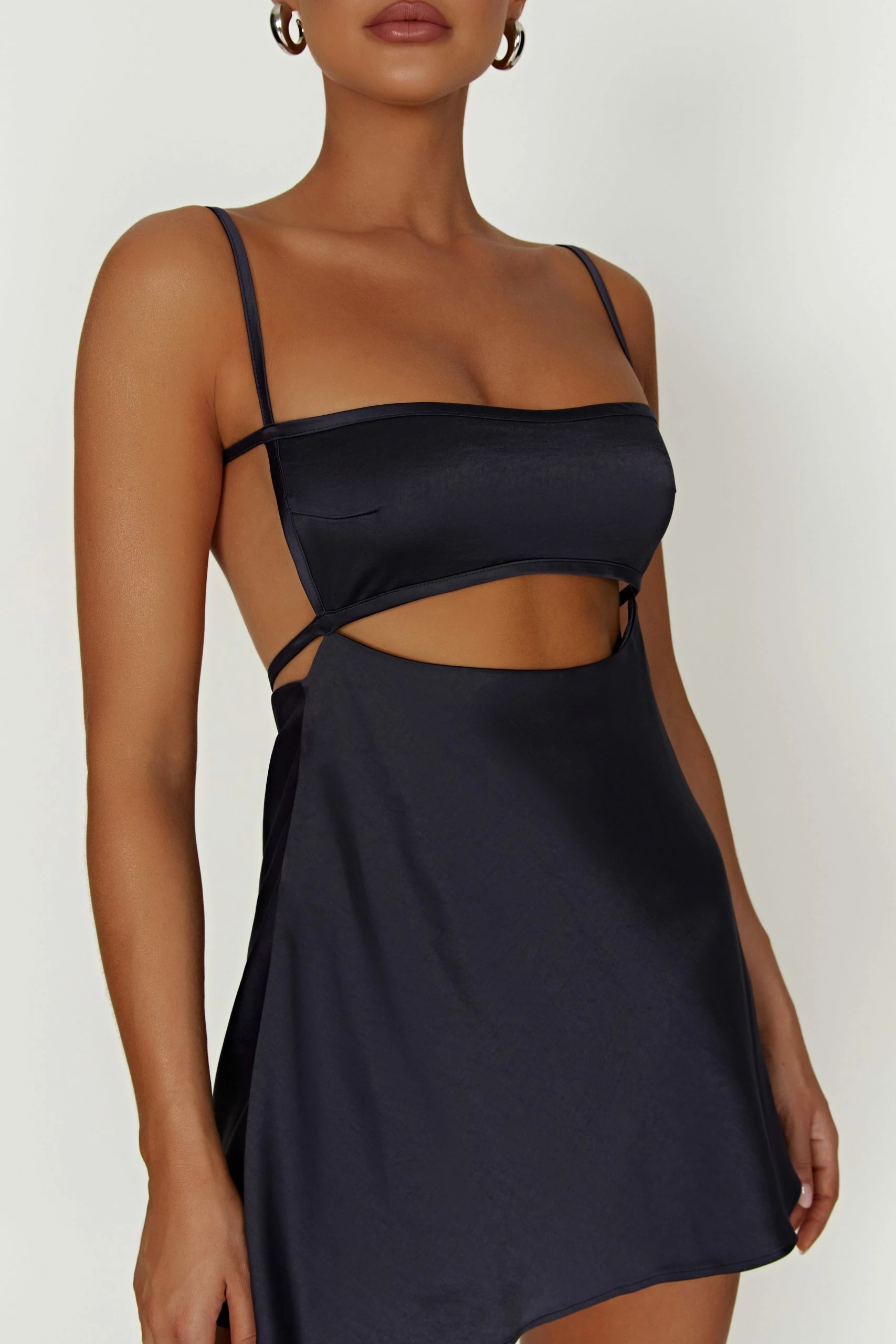 Veda Satin Mini Dress - Midnight Navy 5 Veda Satin Mini Dress - Midnight Navy - Image 3