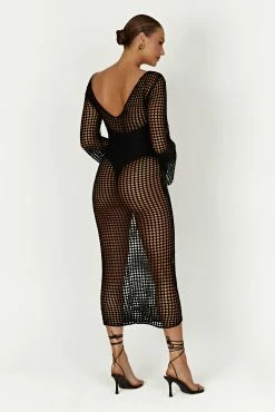 BSD Murphy Long Sleeve Crochet Maxi Dress - Black 17 BSD Murphy Long Sleeve Crochet Maxi Dress - Black -Meshki Shop 20230317 meshki ecomm linen katie1807