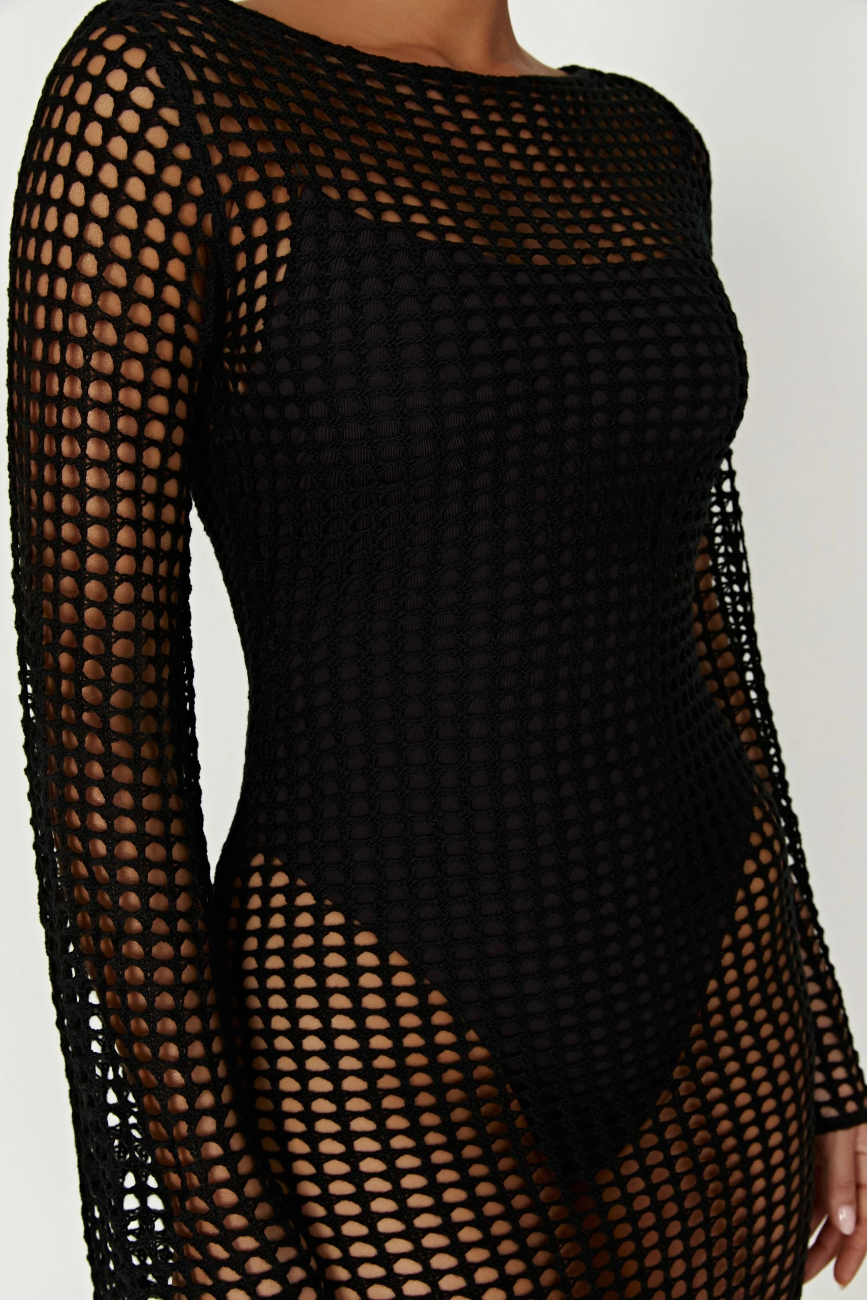 BSD Murphy Long Sleeve Crochet Maxi Dress - Black 12 BSD Murphy Long Sleeve Crochet Maxi Dress - Black - Image 10