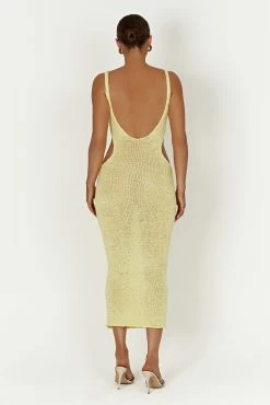 Shae Scoop Neck Knit Midi Dress - Lemon -Meshki Shop 20230317 meshki ecomm linen katie2226