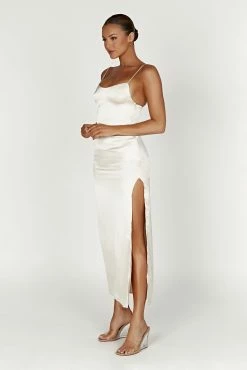 Jacinda Satin Slip Maxi Dress - Ivory -Meshki Shop 20230330 meshki ecomm winter katite0266
