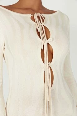 Brinley Long Sleeve Knit Maxi Dress - Ivory -Meshki Shop 20230330 meshki ecomm winter katite0764