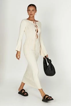Brinley Long Sleeve Knit Maxi Dress - Ivory -Meshki Shop 20230330 meshki ecomm winter katite0766
