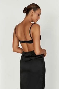 Zuleyka Satin Maxi Dress - Black -Meshki Shop 20230330 meshki ecomm winter katite0810