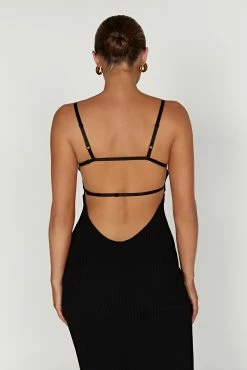 Avalon Backless Knit Midi Dress - Black -Meshki Shop 20230330 meshki ecomm winter katite1175