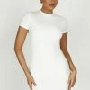Halston Short Sleeve Mini Dress - White -Meshki Shop 20230417 meshki ecomm new luxelounge1637