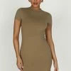 Halston Short Sleeve Mini Dress - Olive -Meshki Shop 20230417 meshki ecomm new luxelounge1686