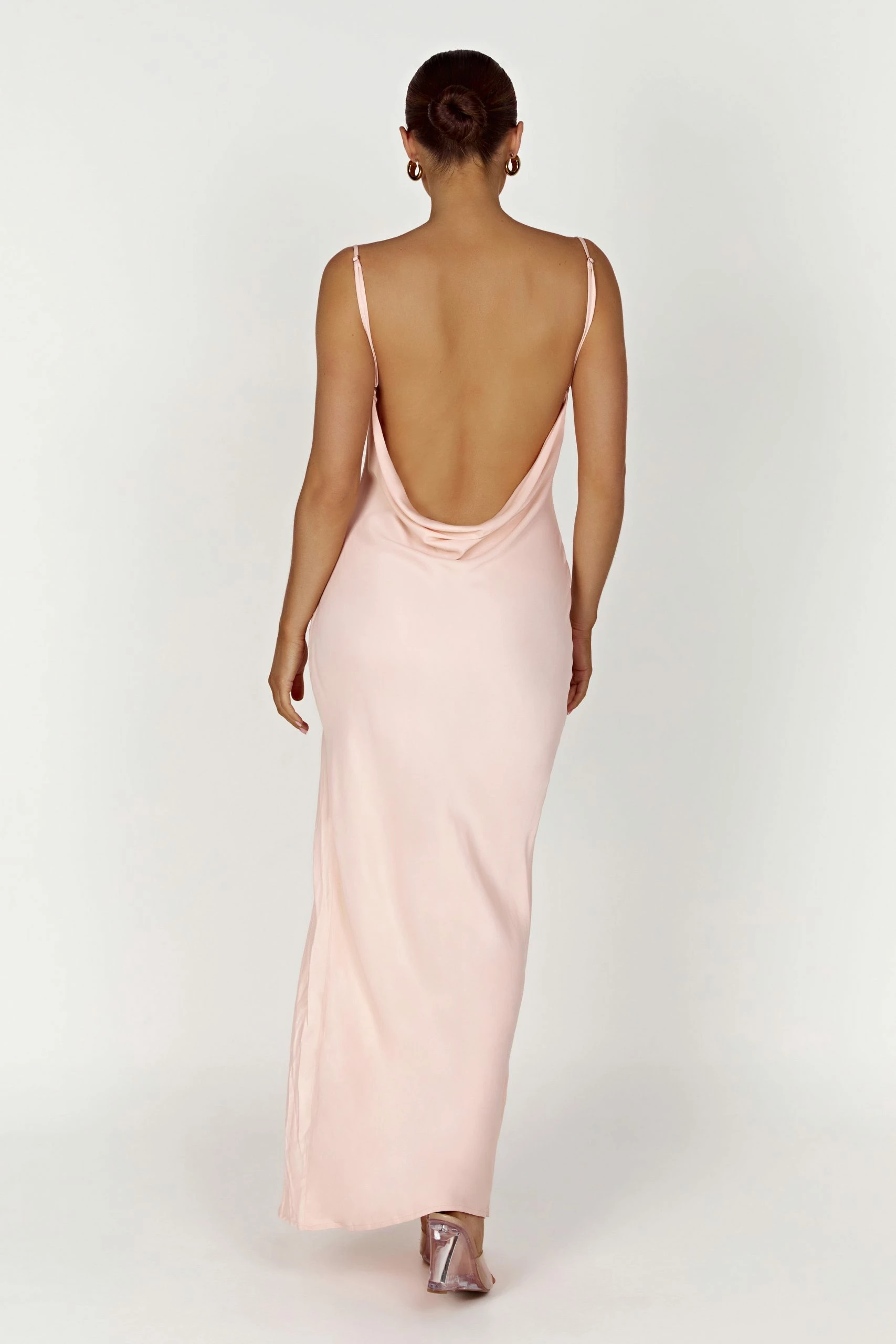 Jade Cowl Neck Backless Maxi Dress - Apricot 4 Jade Cowl Neck Backless Maxi Dress - Apricot - Image 2