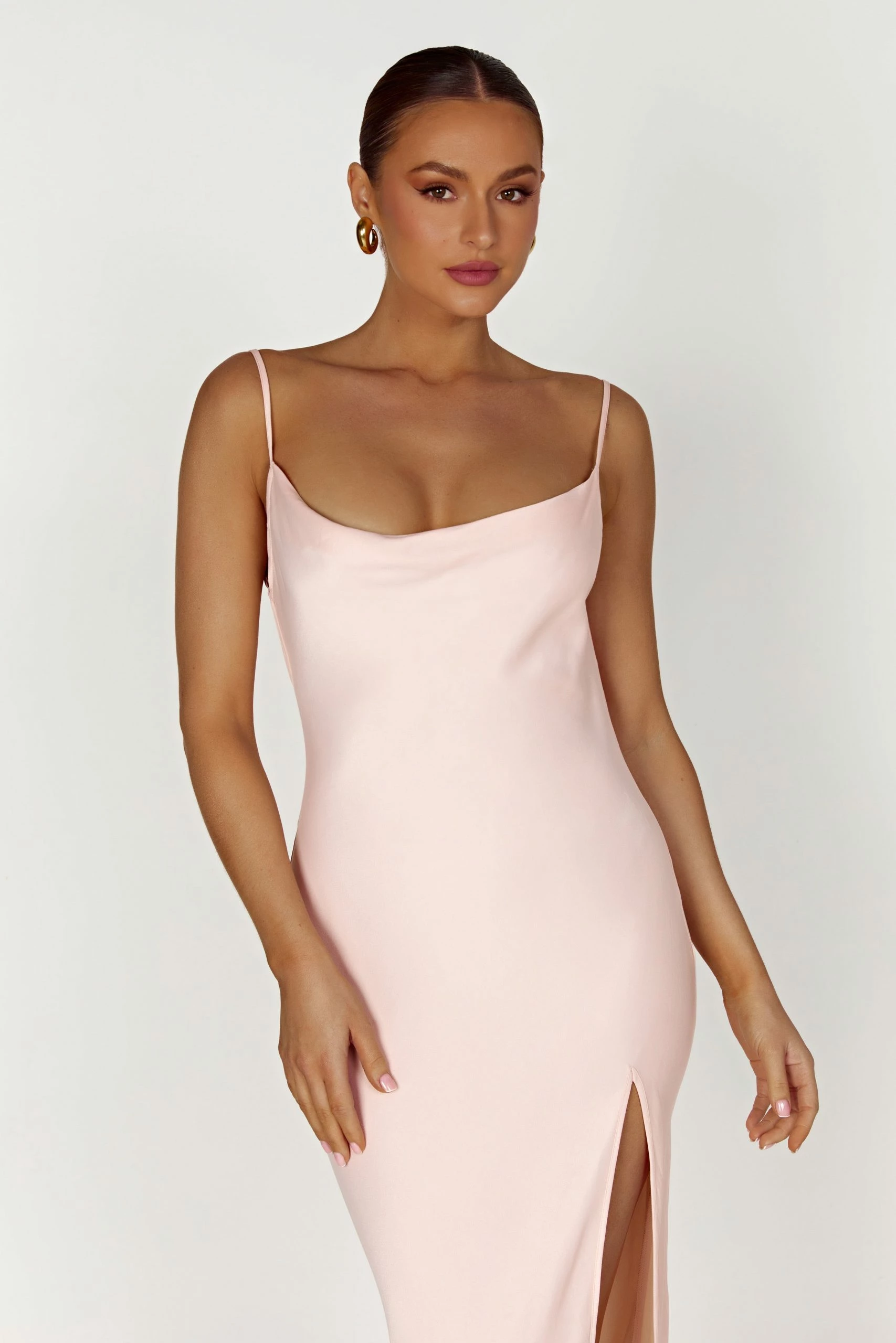 Jade Cowl Neck Backless Maxi Dress - Apricot 6 Jade Cowl Neck Backless Maxi Dress - Apricot - Image 4