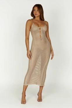 BSD Lily Mixed Yarn Maxi Dress - Taupe