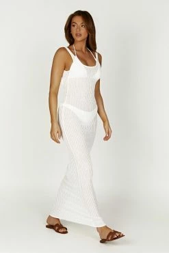 Abbey Ladder Knit Cowl Maxi Dress - White 14 Abbey Ladder Knit Cowl Maxi Dress - White -Meshki Shop 20230418 meshki ecomm deesee katie4379