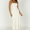 Dolce Extreme Rib Strapless Midi Dress - Ivory -Meshki Shop 20230418 meshki ecomm deesee katie4448