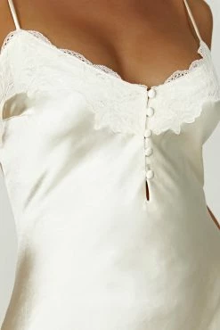 Vesta Lace Satin Dress - Ivory -Meshki Shop 20230418 meshki ecomm deesee katie4762