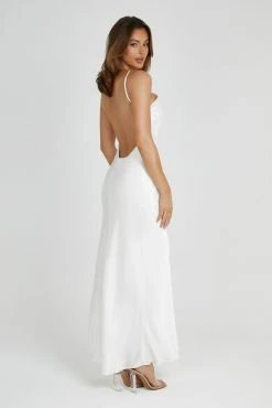 Lucia Satin Cut Out Maxi Dress - White -Meshki Shop 20230511 meshki ecomm deesee6921