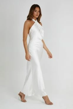 Laura Halter Satin Gown - White -Meshki Shop 20230511 meshki ecomm deesee7098