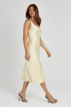 Tamara Satin Iridescent Slip Midi Dress - Gold -Meshki Shop 20230511 meshki ecomm deesee7153