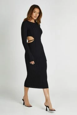 Elodie Knit Midi Dress - Black -Meshki Shop 20230512 meshki ecomm desee9018