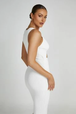 Kaesha Knit Maxi Dress - White -Meshki Shop 20230515 meshki ecomm new reshoots10176