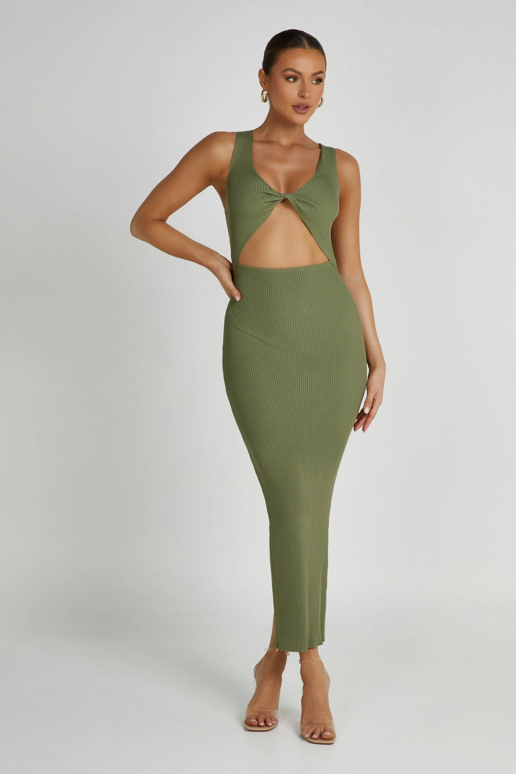 Kaesha Knit Maxi Dress - Olive 3 Kaesha Knit Maxi Dress - Olive