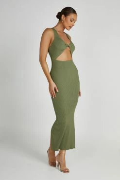 Kaesha Knit Maxi Dress - Olive 12 Kaesha Knit Maxi Dress - Olive -Meshki Shop 20230515 meshki ecomm new reshoots10185