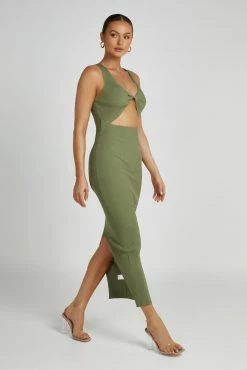 Kaesha Knit Maxi Dress - Olive 13 Kaesha Knit Maxi Dress - Olive -Meshki Shop 20230515 meshki ecomm new reshoots10194
