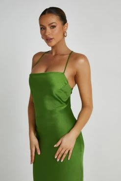 Sydney Straight Neck Slip Maxi Dress - Emerald -Meshki Shop 20230515 meshki ecomm new reshoots10233
