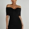 Gwyneth Off Shoulder Bow Mini Dress - Black 1 Gwyneth Off Shoulder Bow Mini Dress - Black -Meshki Shop 20230515 meshki ecomm new reshoots10288
