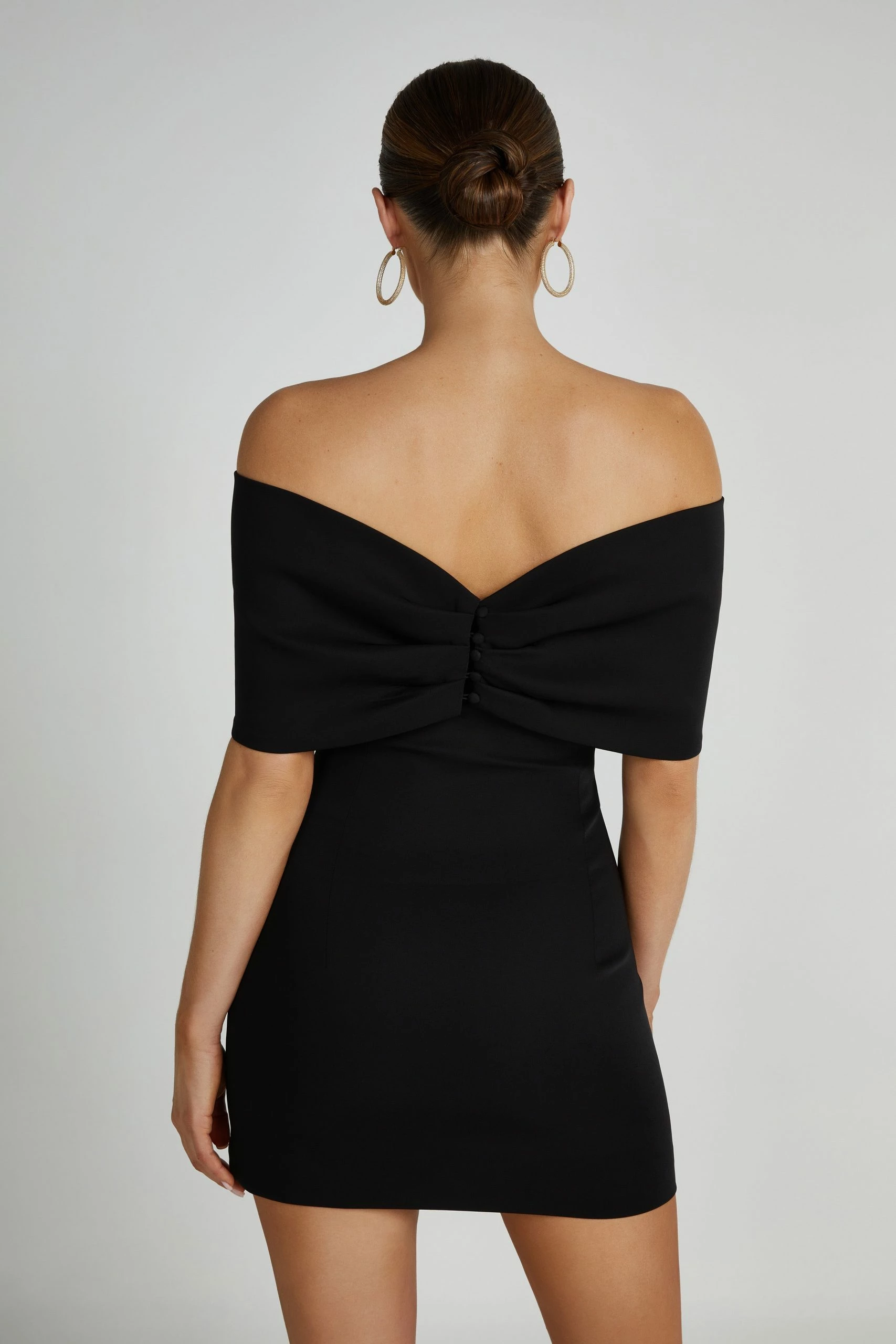 Gwyneth Off Shoulder Bow Mini Dress - Black 4 Gwyneth Off Shoulder Bow Mini Dress - Black - Image 2