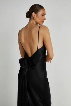 Kailey Low Back Maxi Dress With Detachable Bow Train - Black -Meshki Shop 20230515 meshki ecomm new reshoots10852