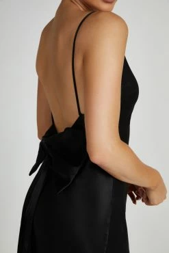 Kailey Low Back Maxi Dress With Detachable Bow Train - Black -Meshki Shop 20230515 meshki ecomm new reshoots10858