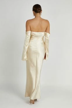 Giselle Off Shoulder Cowl Neck Maxi Dress - Gold 12 Giselle Off Shoulder Cowl Neck Maxi Dress - Gold -Meshki Shop 20230515 meshki ecomm new reshoots11011