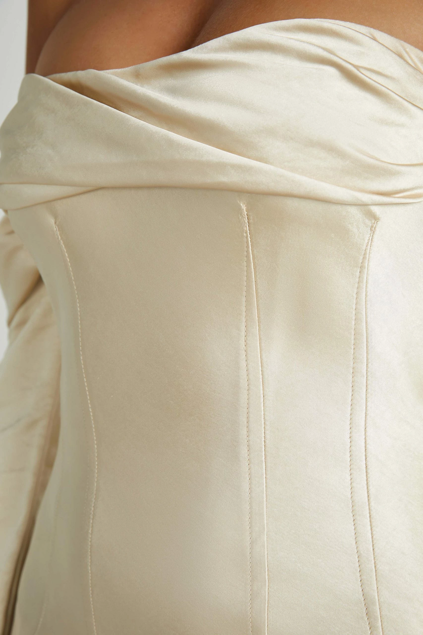 Giselle Off Shoulder Cowl Neck Maxi Dress - Gold 4 Giselle Off Shoulder Cowl Neck Maxi Dress - Gold - Image 2