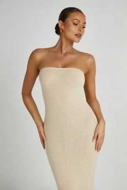 Emmy Strapless Knit Maxi Dress - Wheat 12 Emmy Strapless Knit Maxi Dress - Wheat -Meshki Shop 20230515 meshki ecomm new reshoots11169
