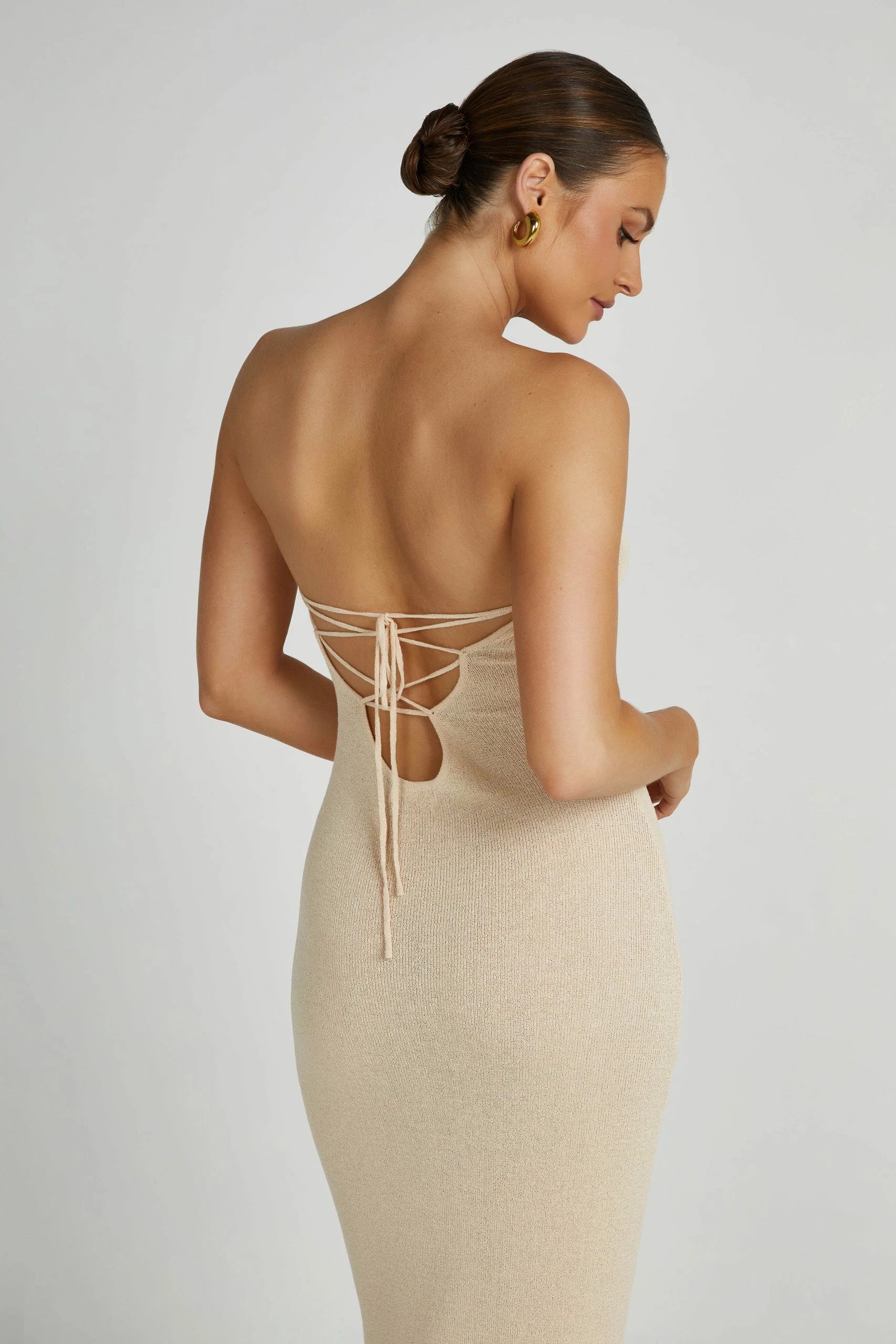 Emmy Strapless Knit Maxi Dress - Wheat 9 Emmy Strapless Knit Maxi Dress - Wheat - Image 7